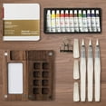 thumbnail image 6 of Ditregsr Travel Paint Palette Portable Watercolor Set Wooden Grid Paint Box (8 Grid), 6 of 9