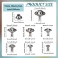 thumbnail image 2 of 1 Set 280 Sets 7 Styles Iron & Brass Double Cap Rivets Semi-Tublar Rivet with Crystal Rhinestone for DIY Leather Crafts Jeans Decoration Platinum 5~11x3~10mm 40 sets/style, 2 of 6