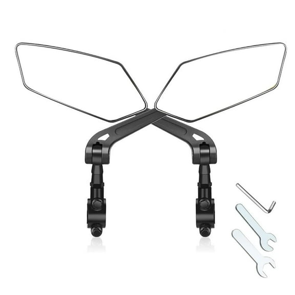 PESSLOK 2 Pack Handlebar Bike Mirrors, 360° Adjustable Rear View Bicycle Mirror with Scratch-Resistant Glass, Universal Fit