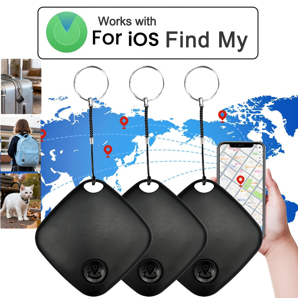 1/2/3/4‑Pack Intelligent GPS Anti‑Loss Tracker iOS Only Real‑Time Positioning Locator with Trajectory Recording Long‑Lasting Replaceable Battery for Pets Keys Wallets and Luggage