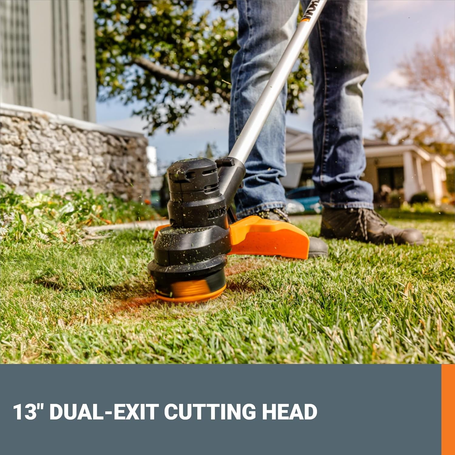 Worx WG183 40V PowerShare Cordless 13" Grass and Weed String Trimmer and Edger with Battery and Charger