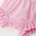 thumbnail image 3 of PEACNNG Baby girl summer square sling top, baby bubble strip big bow suit fashion cute two-piece set, 3 of 5