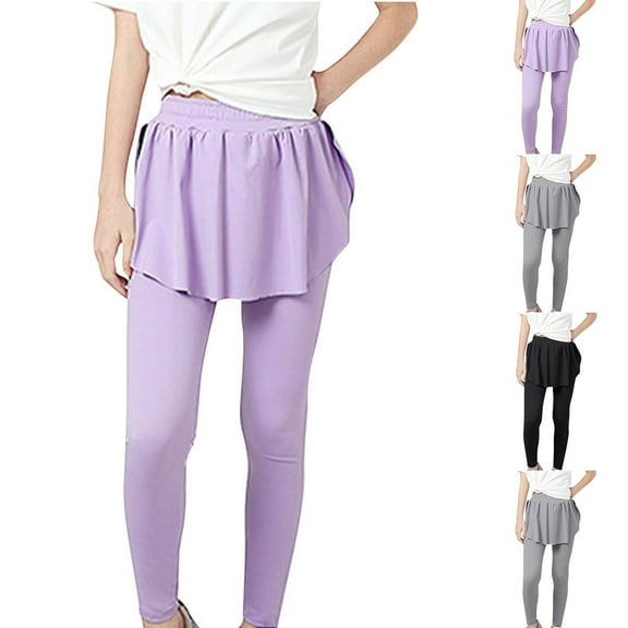 DGXTA Clearance Girls Leggings with Skirts Kids Athletic Stretchy Yoga Tennis Skirt Pants