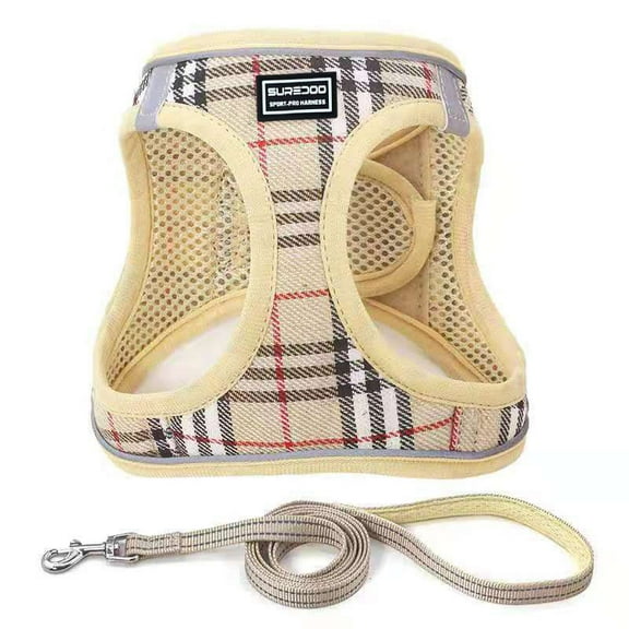 Janrevotw Reflective Dog Harness And Leash Set With Cute Dog Clothing For Small Dogs, Comfortable Padded Vest