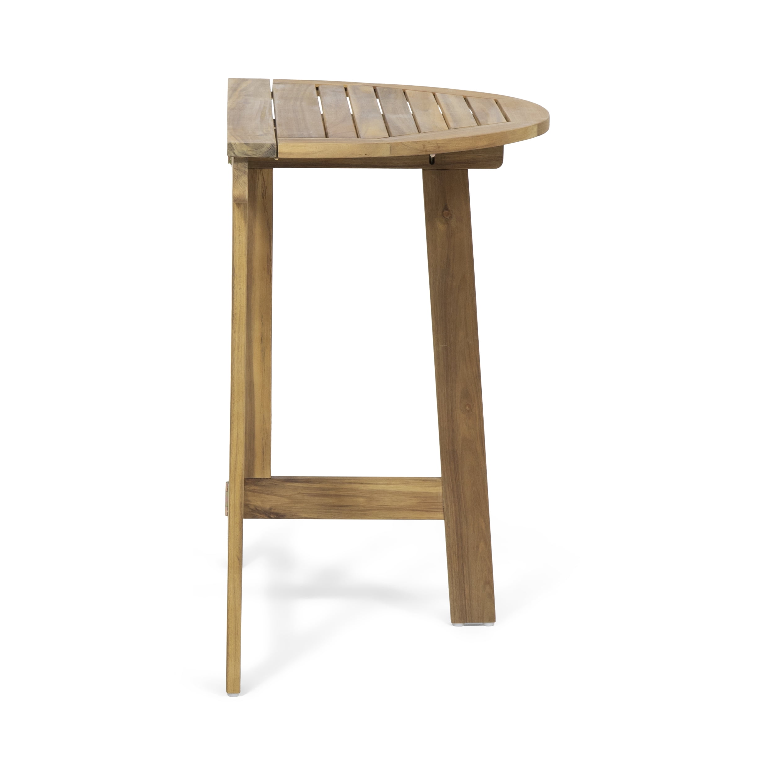 Jude Outdoor Half-Round Acacia Wood Bistro Table, Natural