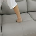 thumbnail image 5 of Breathing Leather Recliner Couch Set, Power Reclining Sofa Set Leather Sofa with Built in USB Port for Living Room(Light Grey) (Loveseat), 5 of 5
