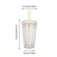 thumbnail image 2 of 5PCS 16 oz Clear Plastic Tumbler - Reusable Iced Coffee Cup with Lid and Straw, Suitable for family gatherings, movies, car trips and outdoor iced coffee cups Perfect for Daily Use and festival gifts, 2 of 9
