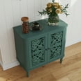 thumbnail image 5 of CBJCBJ 31.5" Retro Arc Carved Sideboard Buffet Cabinet, Wooden Credenza Storage for Dining Room, Green, 5 of 10