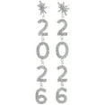 thumbnail image 1 of par de pendientes de copo de nieve para mujer, pendientes colgantes de copo de nieve de invierno con letras y números de Navidad, regalo de Año Nuevo 2026 para mujer, plata, 1 of 8