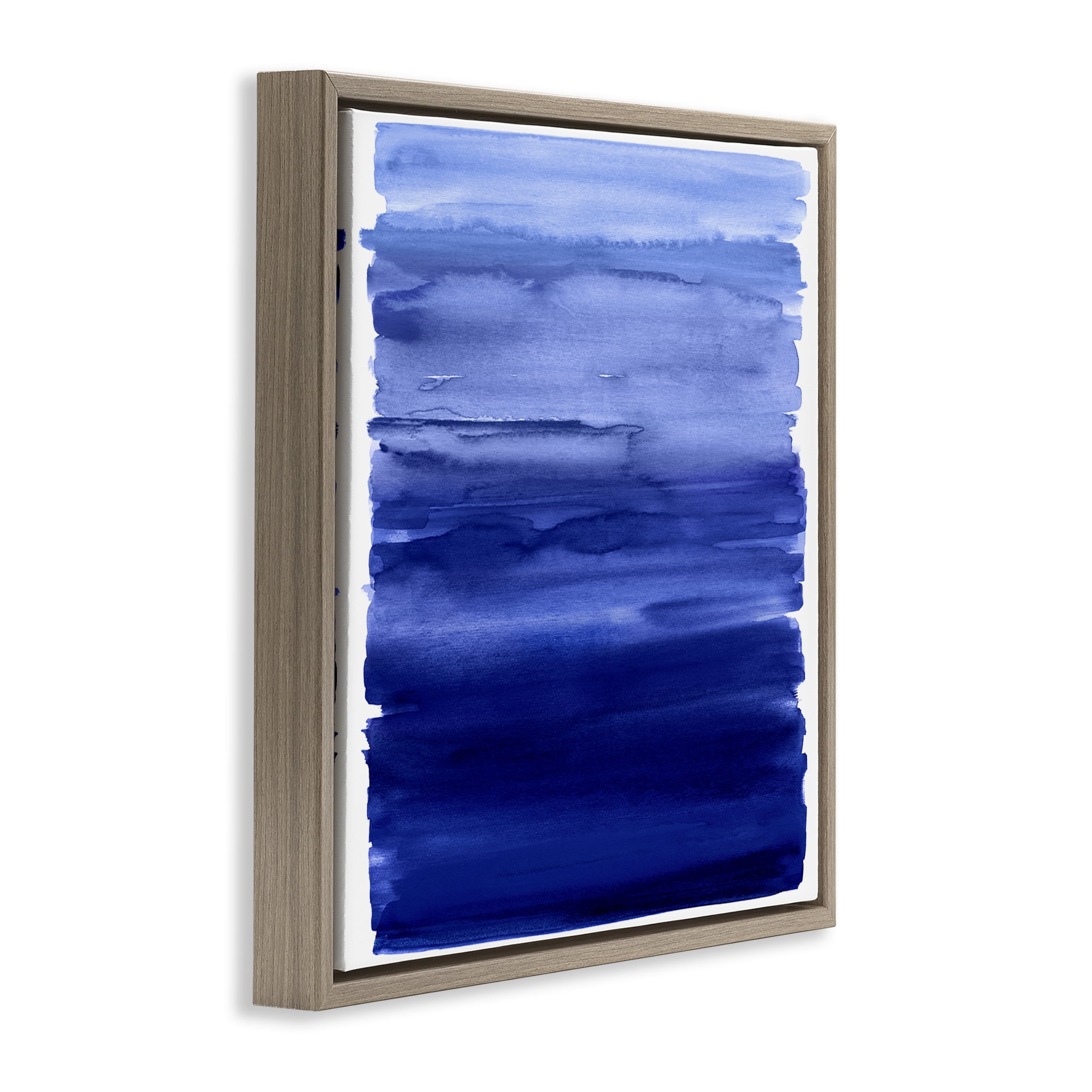 Stupell Industries Indigo Ombre Gradient Brown Framed Floater Canvas Wall Art, design by Allie Corbin
