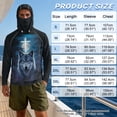 thumbnail image 6 of SEANATIVE Long Sleeve Sun Shirts for Men Fishing Hiking Running Tops Sun Hoodie Lightweight Breathable Outdoor UV Protection Rash Guard, L, Wolf Cross Moon Forest Pattern Blue Black, 6 of 7