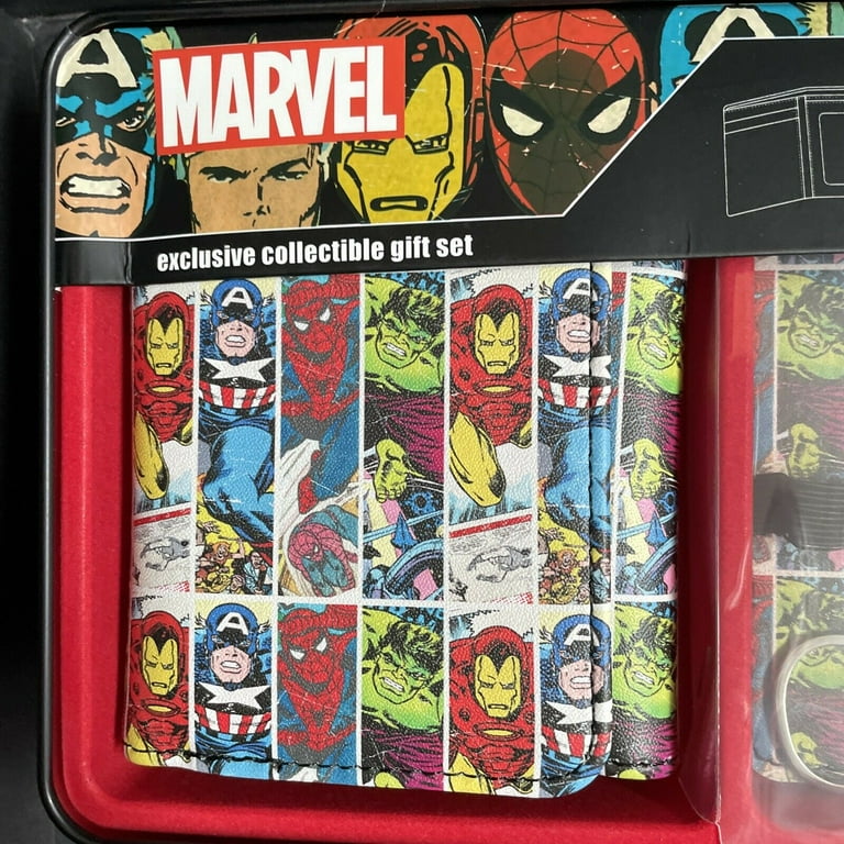 2024 MARVEL Men's Comics Galore Leather Trifold Wallet w/ Collectible Tin Hero NWT