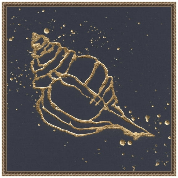 Amanti Art Gold Conch III Framed Canvas Wall Art Print
