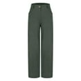 thumbnail image 4 of OSOLU Solid Color Women Casual High Waisted Palazzo Pants Wide Leg Long Trendy Trousers With Pocket Daily Relaxed Fit Breathable Bottoms, 4 of 5