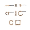 thumbnail image 5 of Time and Tru Goldtone 5pc Crystal Studs Hoop Initial "C"Earring Set, 5 of 7