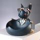 thumbnail image 3 of Estatua de perro, figura decorativa de resina para escritorio, para guardar llaves, para la entrada Azul, 3 of 8