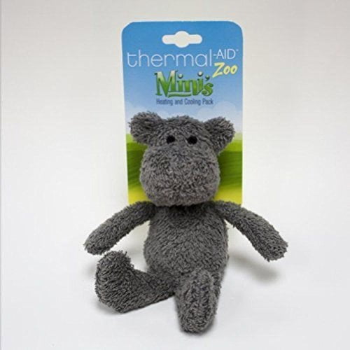 Thermal-Aid Zoo — Mini Happy The Hippo — Kids Hot and Cold Pain Relief Boo Boo Tool — Heating Pad Microwavable Stuffed Animal and Cooling Pad — Easy Wash, Natural Sleep Aid