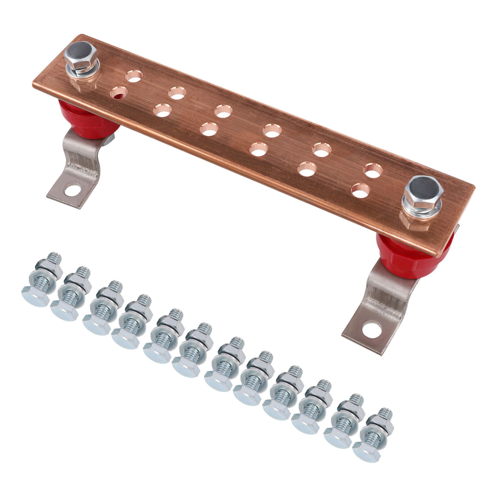 Gold Wall Mounted Copper Ground Bar Kit W/12 Terminal Positions Cutting