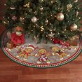 thumbnail image 2 of Sm:)e Gingerbread Man Christmas Tree Skirt 36 Inch, Rustic Farmhouse Soft Plush Round Snow Trees Mat Base Cover for Holiday Home Decorations, 2 of 8