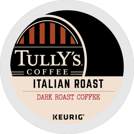 (4 pack) (4 Pack) Tully's Coffee Italian Roast Keurig Single-Serve K-Cup Pods, Dark Roast Coffee, 18 Count
