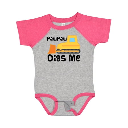 

Inktastic My PawPaw Digs Me Bulldozer Construction Truck Gift Baby Boy Bodysuit