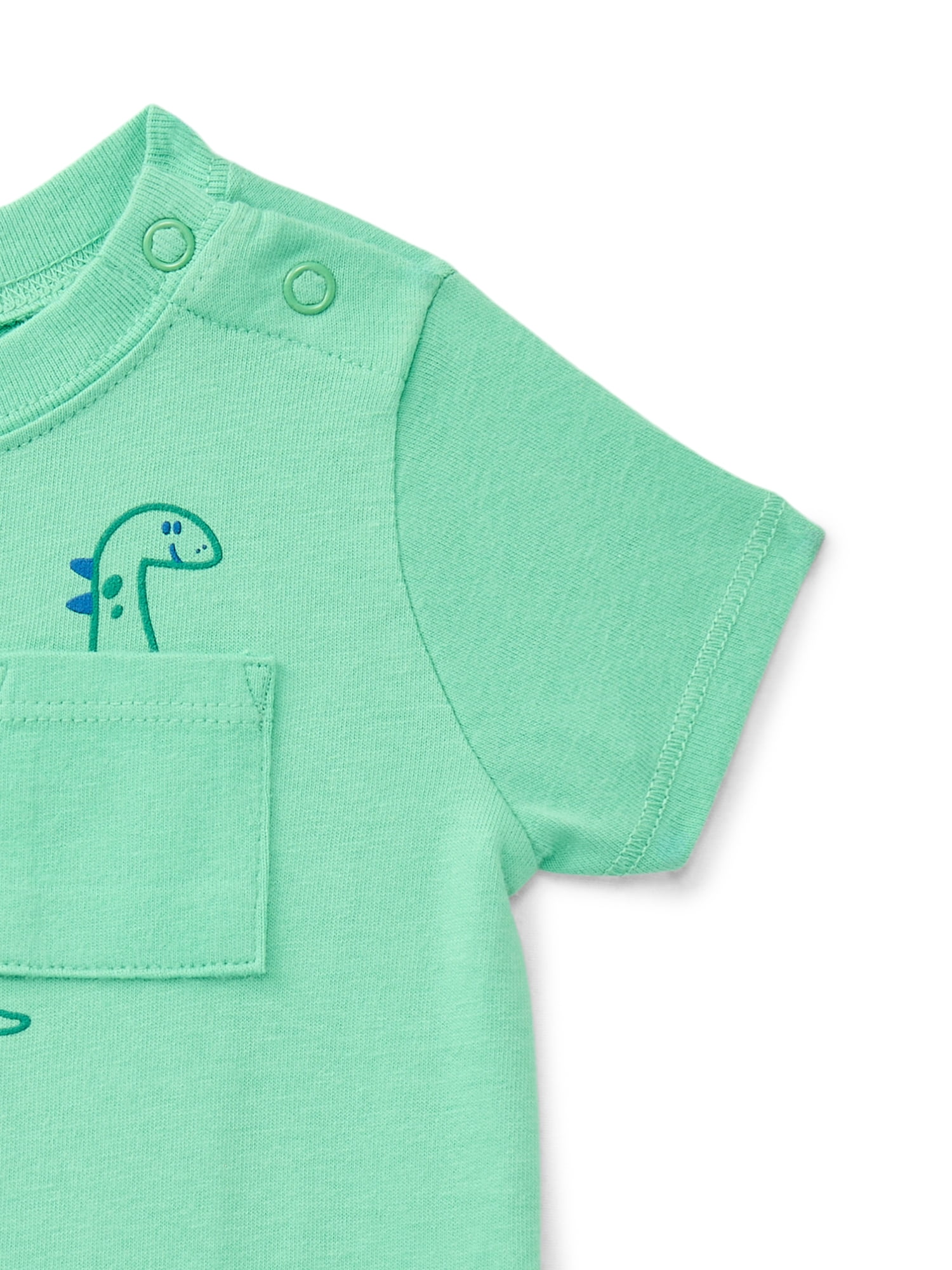Wonder Nation Baby Boys Pocket Bodysuit with Short Sleeves, Sizes 0M-24M
