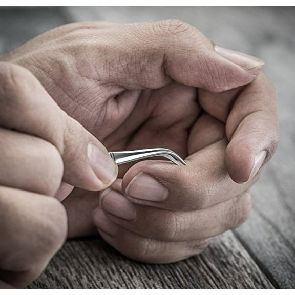 SE 3.5" Stainless Steel Curved Splinter Tweezers - 517TW