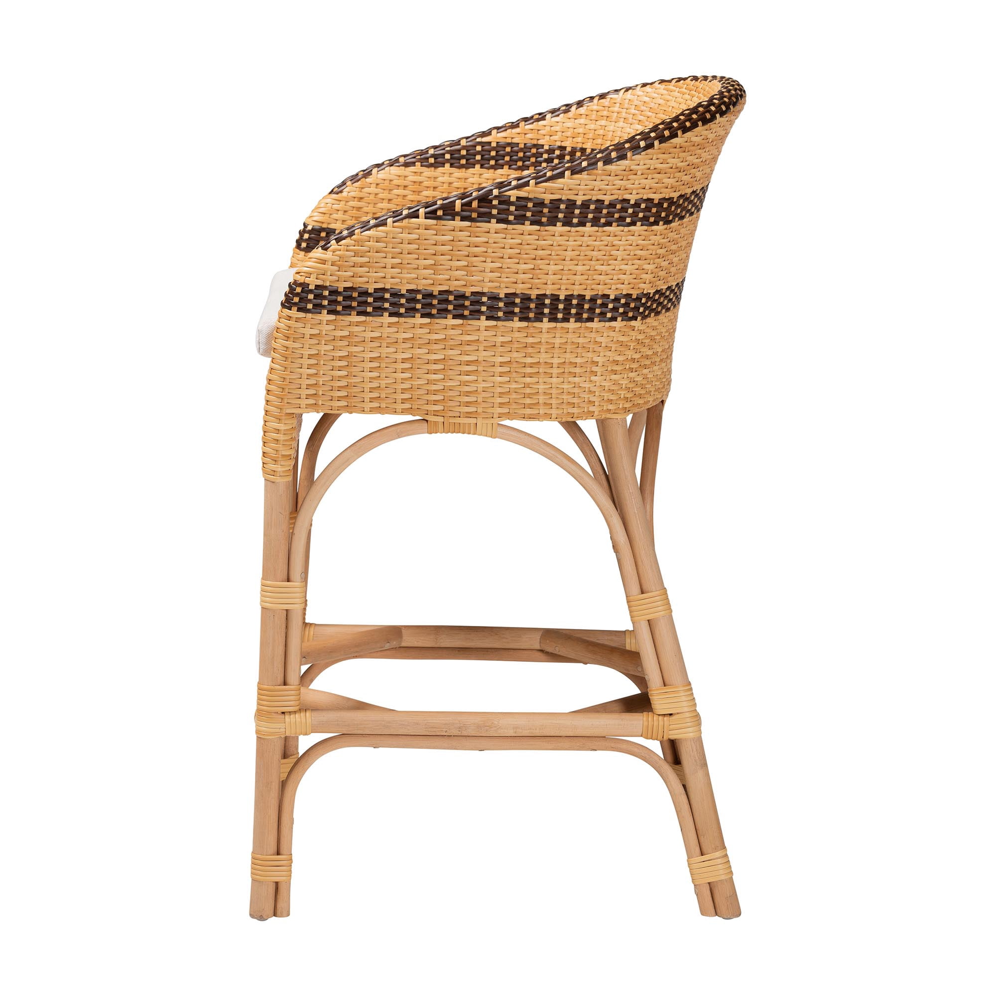 bali & pari Elma Boho Counter Stool, Natural Brown