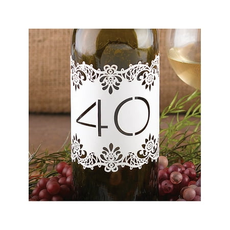 - Number 31-40 Laser Cut White Shimmer Table Number Wraps (11.5x4mm)