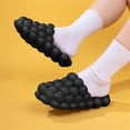 thumbnail image 3 of Zapatillas antideslizantes de secado rápido Suela gruesa Sandalias suaves de baño Mujer Multicolor Inicio Zapatillas antideslizantes Negro 35-36 1 par seitruly HA008973-13, 3 of 6