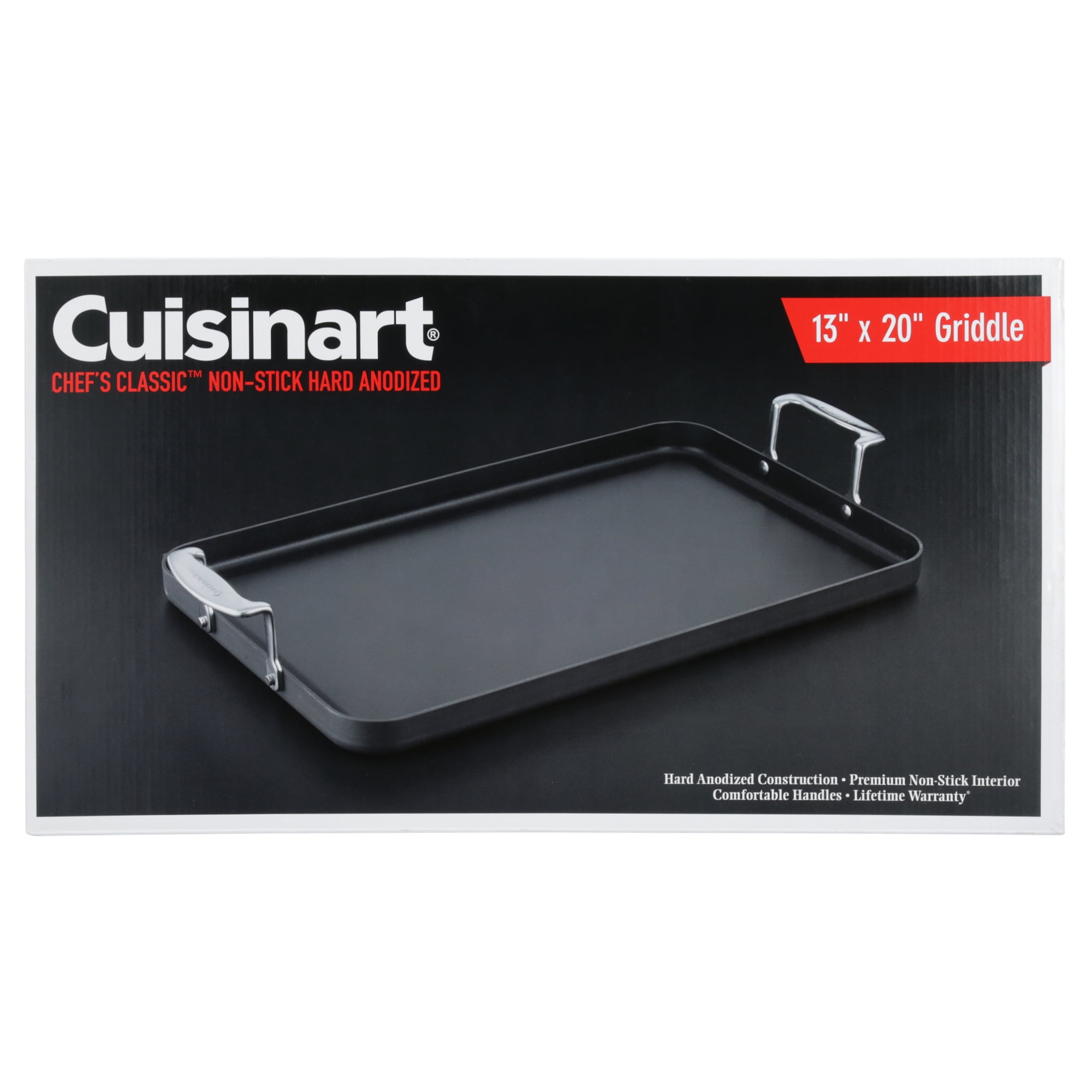 Cuisinart Double Burner Griddle, Chef's Classic Nonstick Hard Anodized,  Stainless Steel, 655-35 13-Inch x 20-Inch