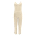 thumbnail image 4 of B91xZ Salopettes Décontractées pour Femmes Super Confortables en Denim Extensible, Beige TG, 4 of 5