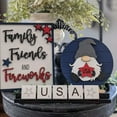 thumbnail image 5 of 8 Pcs Patriotic Tiered Tray Decor Bundle 4th of July Wood Signs Independence Day Mini Signs American Star Decor Veterans Day Red White Blue Decorations for Independence Day Decor, 5 of 5