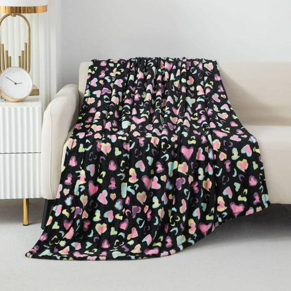 Mainstays Kids Couverture Jetée en Peluche Cœur Animal