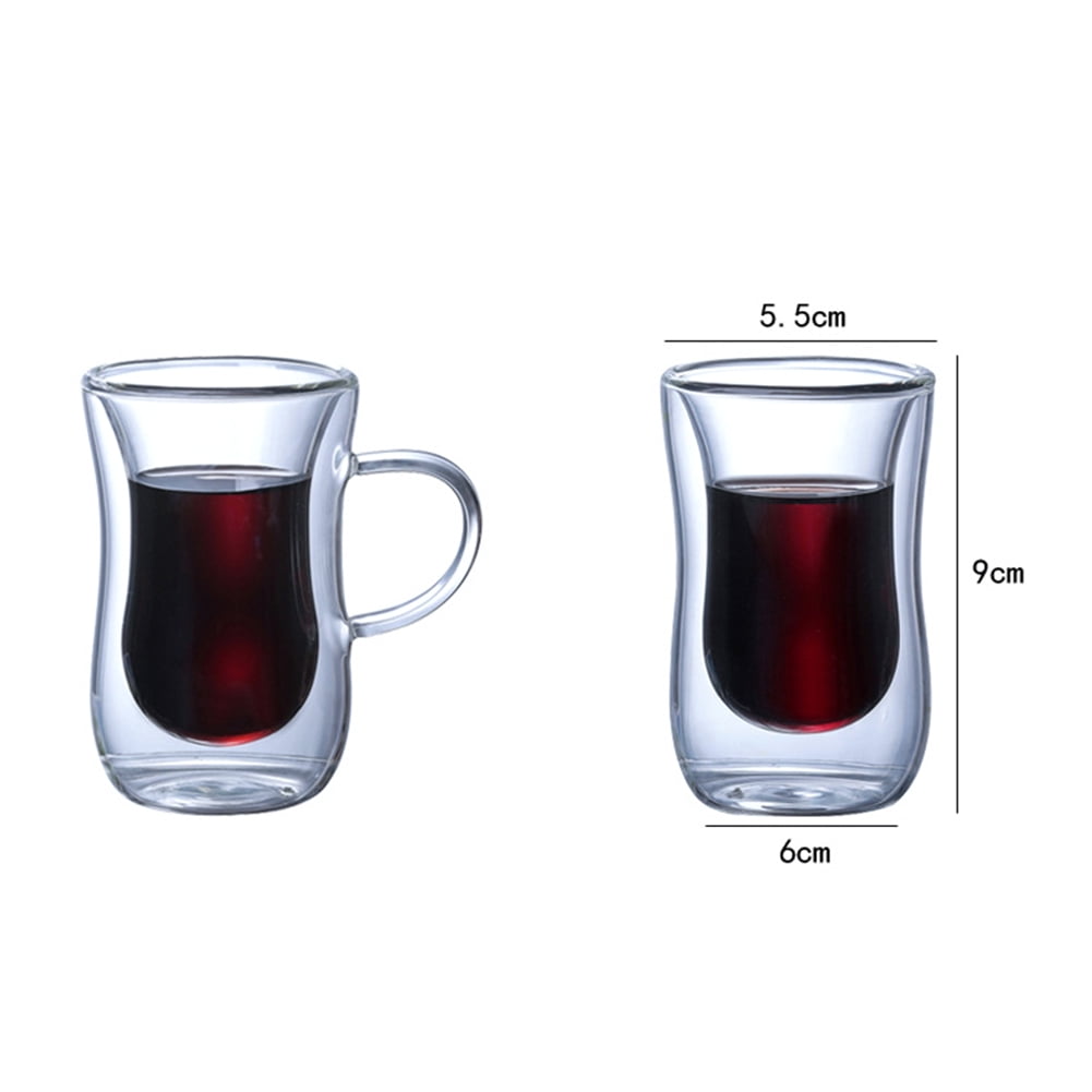 AIHOME Glass Coffee Cups Double Wall Insulated Tea Espresso Cups