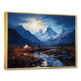 thumbnail image 2 of Designart "Solitude in Mountain Camping I" Landscapes Framed Wall Art - Country Blue Camping Travel Living Room Framed Canvas Art, 2 of 6