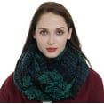 thumbnail image 2 of Bravo! Women Tartan Plaid Infinity Wrap Scarf Winter Knit Loop Scarf Blue Green, 2 of 4