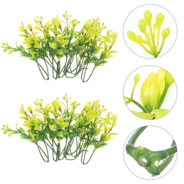 unbranded 30Ud Artificial Para De Peces Planta Decorativa Color Amarillo