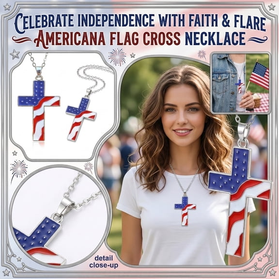 KUNPENG 2-4cm Fashion USA Independence Day Patriotic Charm Pendant, Red White Blue Stars and Stripes Creative Necklace Accessory for 4th of July Celebration, American Flag Theme Jewelry