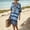 Blue plus size boho mini dress a1, variant on Women Plus Size V Neck Short Sleeve Striped High Low Boho Mini Dresses Casual Swing Loose Beach Vacation Sundresses Clothes Travel Outfits, Black M
