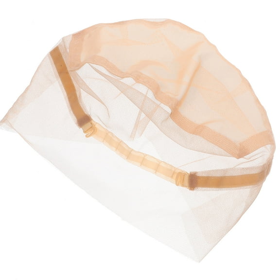 OFFIGAM Beige Lace Wig Cap for Wig Making Adjustable Strap Elastic Fabric Hair Net with Soft Texture