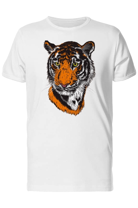 Young Tiger Head T-Shirt Men -Image by Shutterstock, Male Small