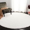 thumbnail image 2 of SAFAVIEH August Sophia Solid Shag Area Rug, White, 4' x 4' Round, 2 of 7