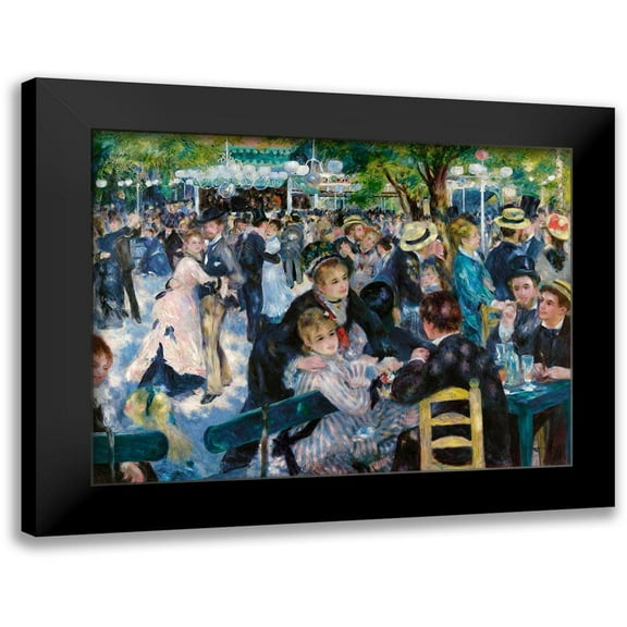 Renoir, Pierre-Auguste 14x12 Black Modern Framed Museum Art Print Titled - Dance at Le Moulin de la Galette