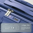thumbnail image 4 of Alpha Joy Hard-shell ABS+PC Rolling Luggage 20" Carry-on Luggage with USB Port, Navy, 4 of 9