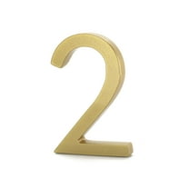 Montague Metal Products 6" Gold Floating or Flat Modern House Numbers 0-9 - 2