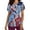 Light Blue, variant on 4Th Of July Scrubs Uniforms for Women Tops Fashion Short Sleeve V-Neck Tops Working Uniform Independence Day Printing with Pocket Blouse Tops