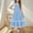 Blue, variant on BRGZLK Girls Summer Maxi Dresses Cute Solid Color Short Sleeve Round Neck Casual Flowy Tiered Sundress with Pockets Khaki 11-12 Years