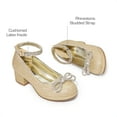 thumbnail image 2 of BURUDANI Girls Closed Toe Dress Shoes Low Heel Ankle Strap Pumps for Toddler/Little/Big Kids Party Wedding & Princess Style, 2 of 4