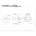 thumbnail image 2 of Kingston Brass KS3033PX 3-Way Diverter Valve with Trim Kit, Antique Brass, 2 of 2